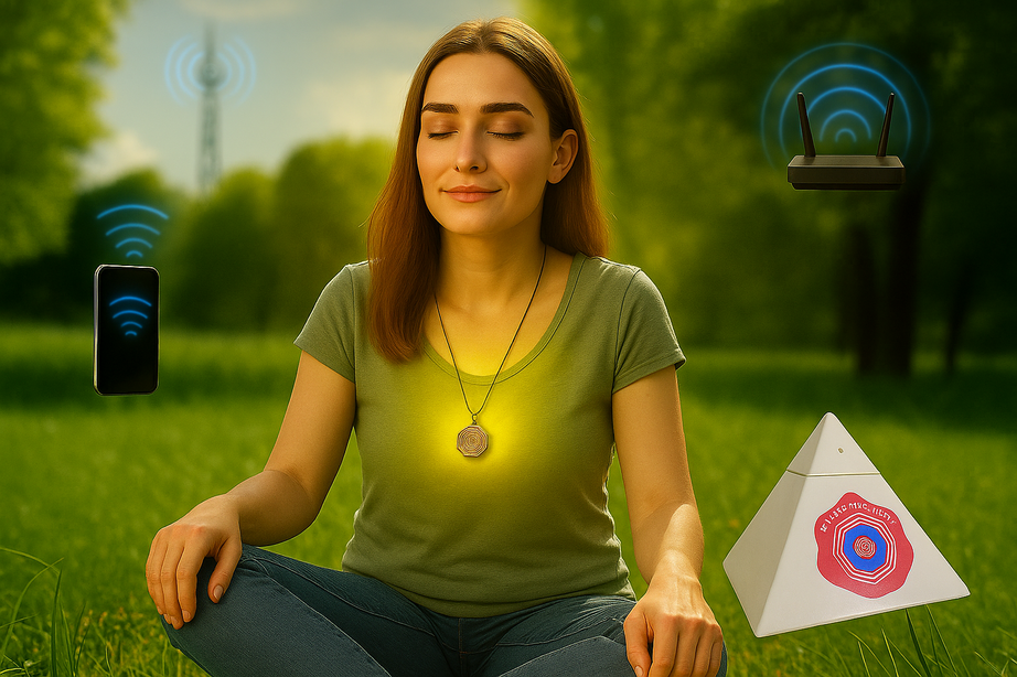 devojka za medaljonom meditira
